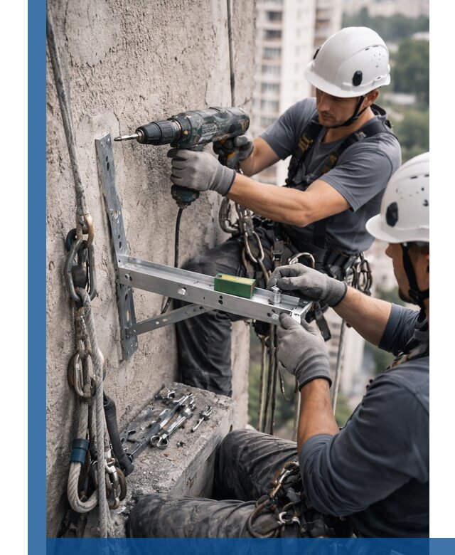 Установка кронштейнов кондиционера и крепежа в Серпухове