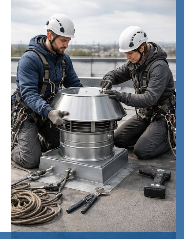 Установка дефлекторов на кровле в Серпухове от 4572 р. | ВЫСОТНИК-Срп