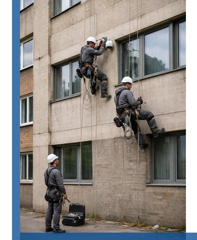 Монтаж фасадных камер видеонаблюдения в Серпухове под ключ