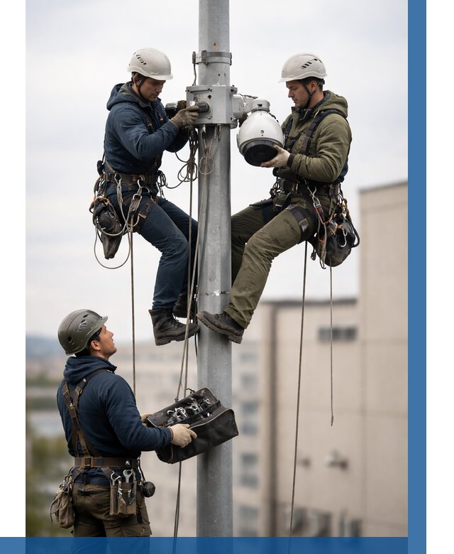 Установка видеокамер на мачте в Серпухове от 8637 р. | ВЫСОТНИК-Срп