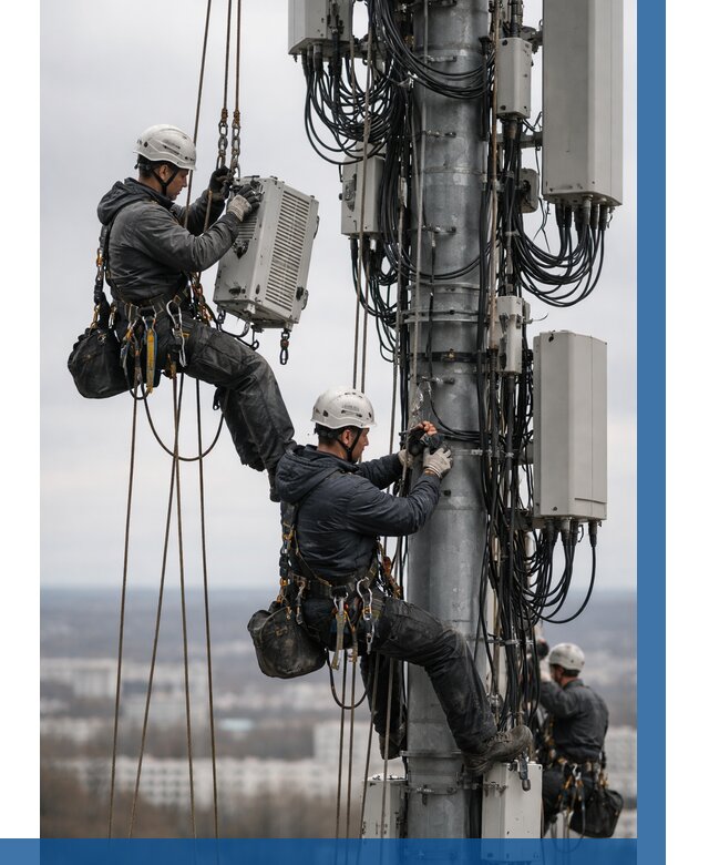 Монтаж оборудования связи на мачте в Серпухове от 7621 р. | ВЫСОТНИК-Срп