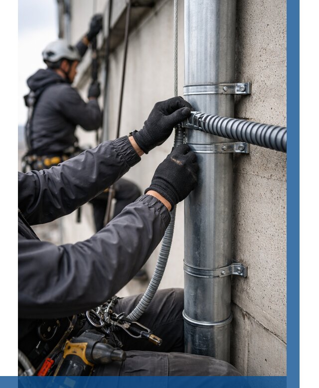 Монтаж гофры для кабеля в Серпухове от 305 р. | ВЫСОТНИК-Срп