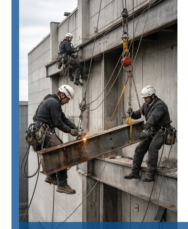 Демонтаж металлоконструкций на высоте в Серпухове под ключ