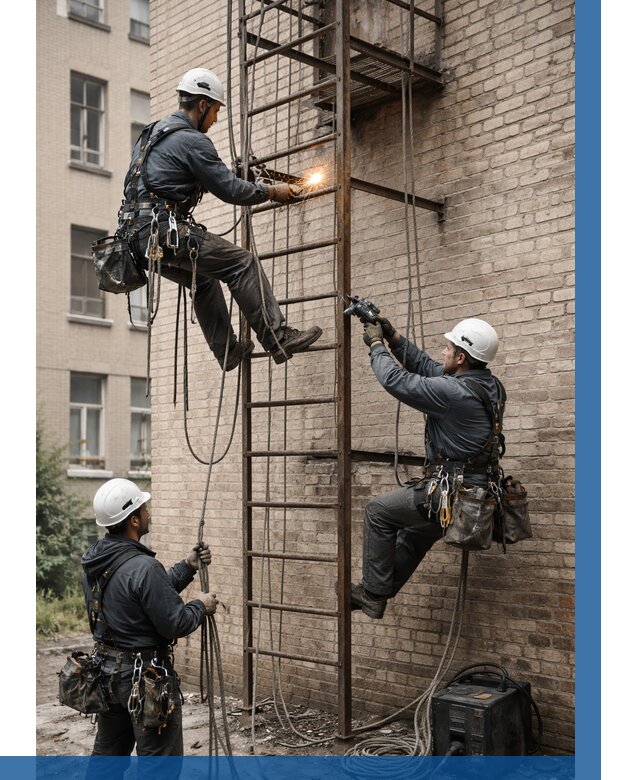 Ремонт пожарной лестницы в Серпухове от 7621 р. | ВЫСОТНИК-Срп