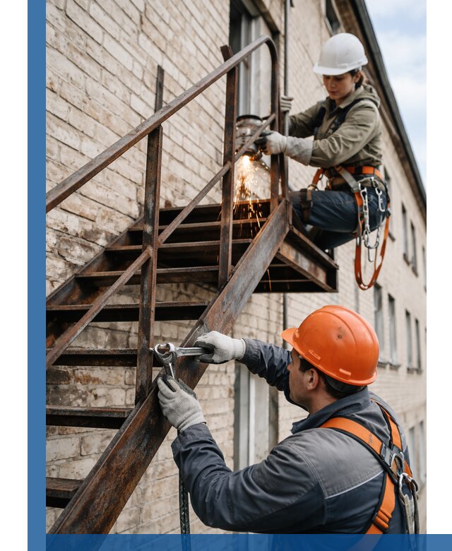 Ремонт и восстановление пожарных лестниц с выездом в Серпухове