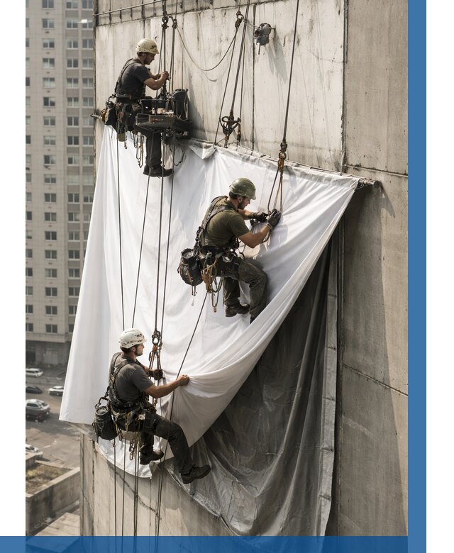 Замена баннерного полотна в Серпухове от 6605 р. | ВЫСОТНИК-Срп—заказать