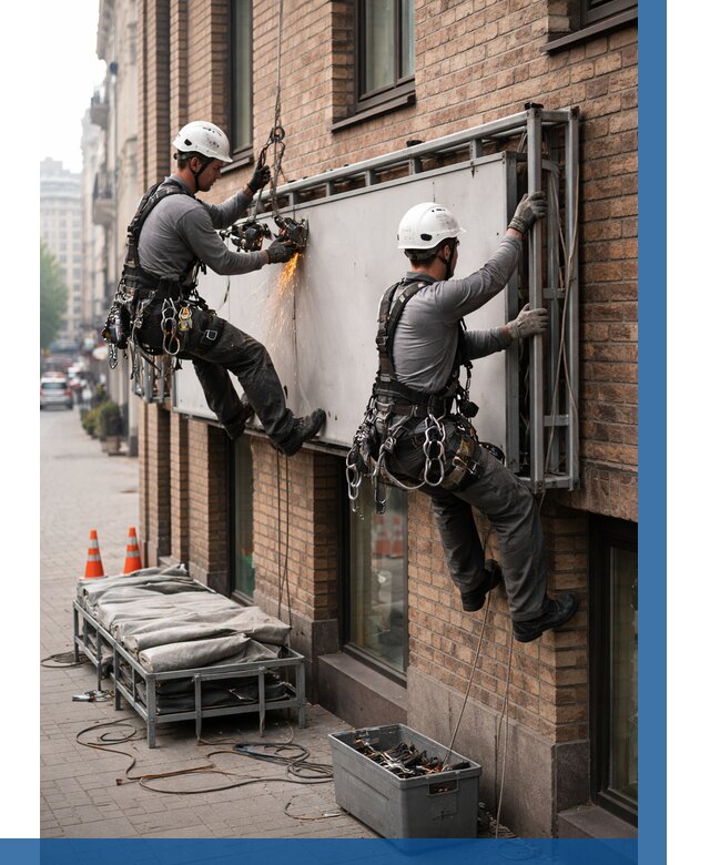 Демонтаж рекламной вывески в Серпухове от 6605 р. | ВЫСОТНИК-Срп