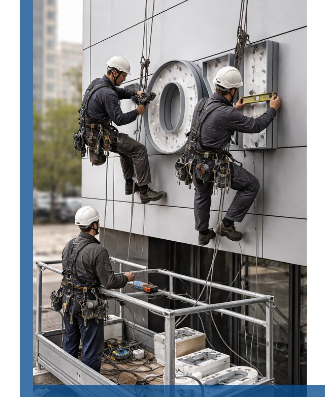 Профессиональный монтаж световых букв в Серпухове под ключ