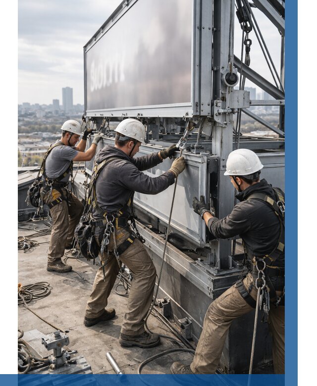 Монтаж крышной рекламной конструкции в Серпухове от 60966 р.|ВЫСОТНИК-Срп