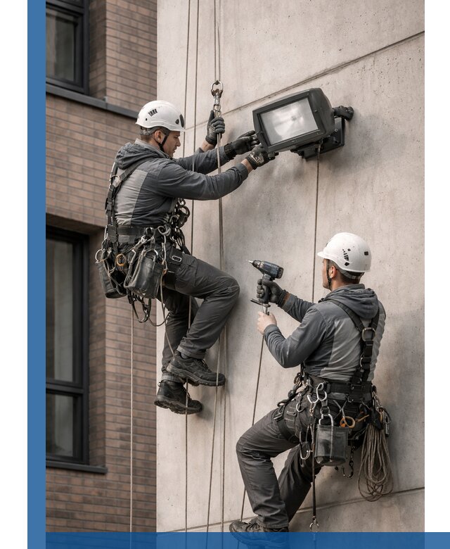 Профессиональный монтаж фасадных прожекторов в Серпухове под ключ