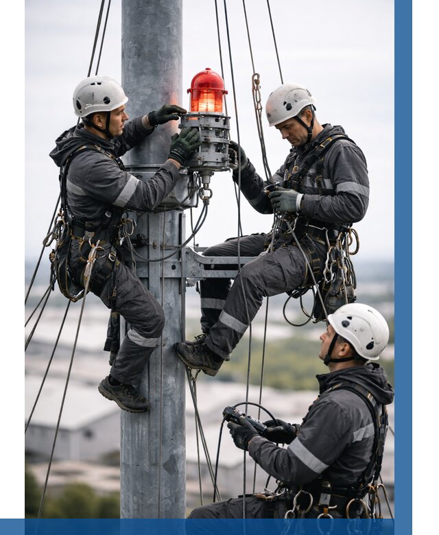 Монтаж заградительных огней в Серпухове от 8637 р. | ВЫСОТНИК-Срп