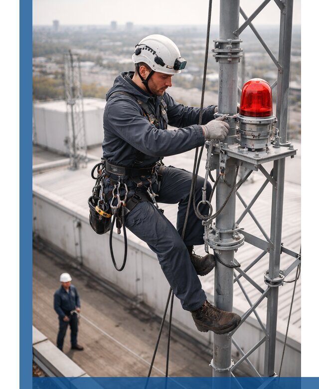 Монтаж заградительных огней и обслуживание объектов в Серпухове