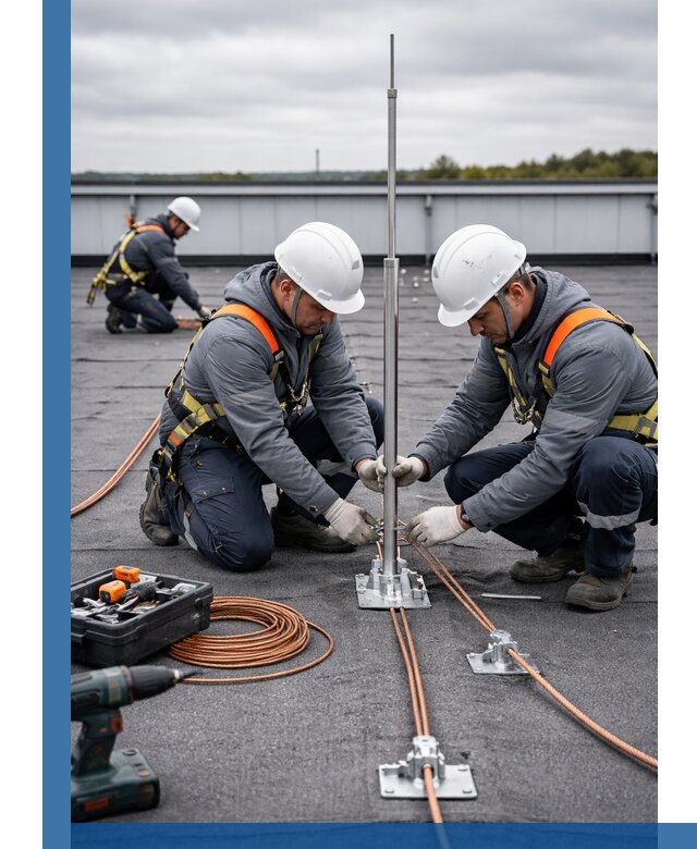 Монтаж молниезащиты на кровле в Серпухове под ключ с гарантией