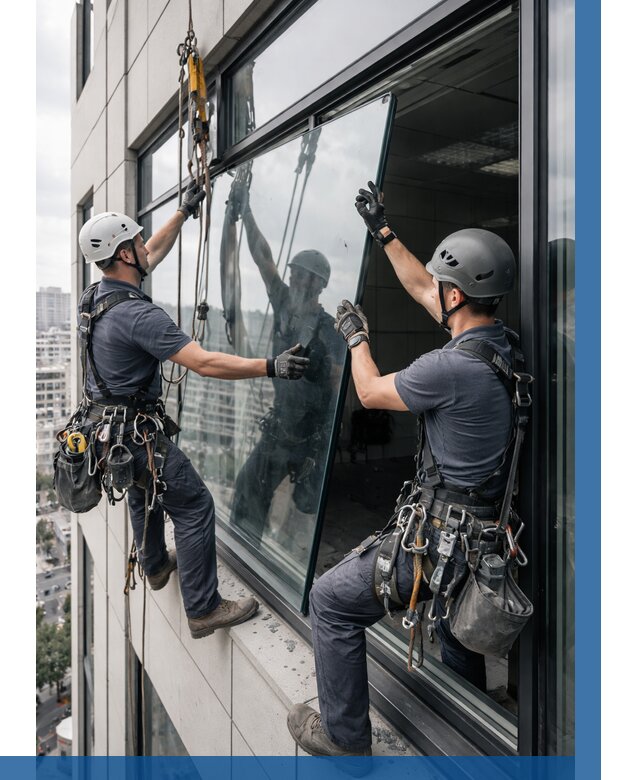 Замена стеклопакетов на высоте в Серпухове от 5589 р. | ВЫСОТНИК-Срп