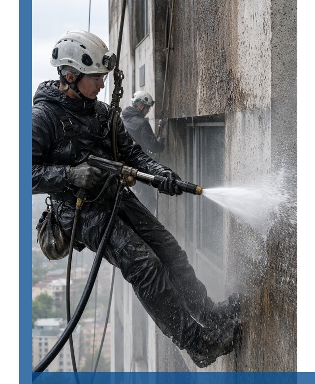 Гидроструйная очистка фасадов и конструкций в Серпухове