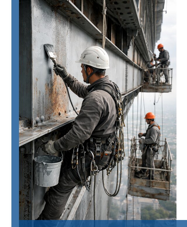 Покраска металлоконструкций на высоте в Серпухове профессионально