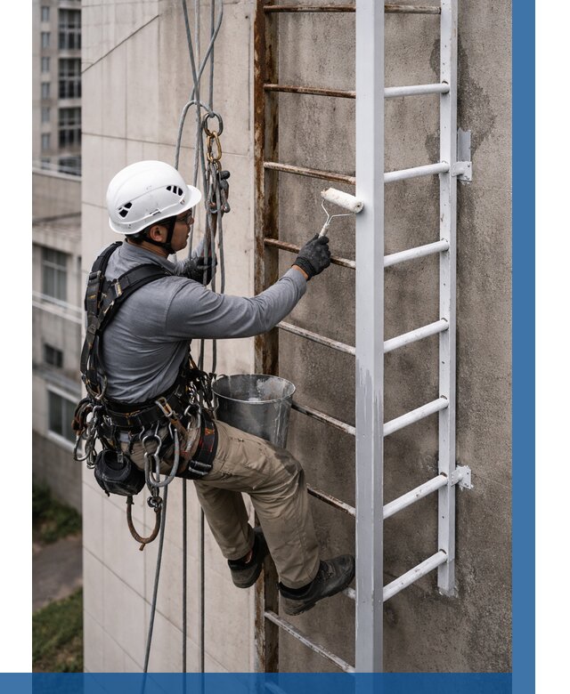 Покраска пожарных лестниц в Серпухове от 4572 р. | ВЫСОТНИК-Срп