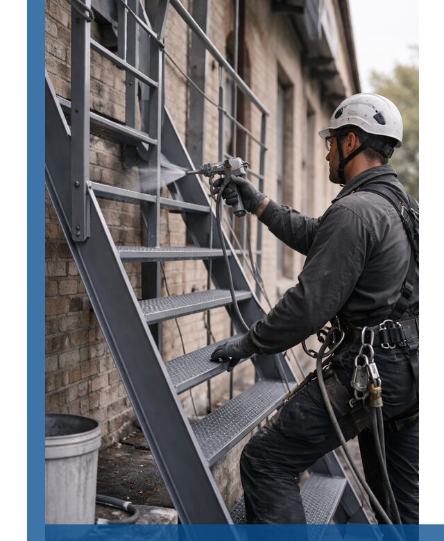 Покраска и антикоррозионная защита пожарных лестниц в Серпухове