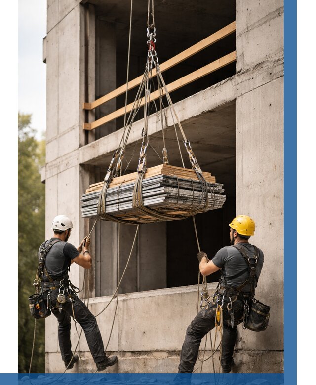 Подъем материала на этаж веревками в Серпухове от 1524 р. | ВЫСОТНИК-Срп