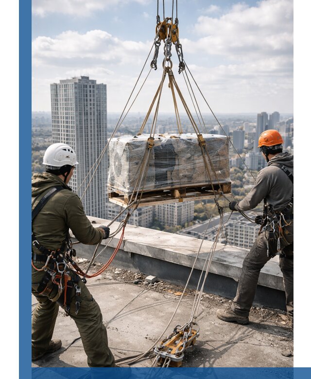Подъем и монтаж крупногабаритных грузов на крышу в Серпухове