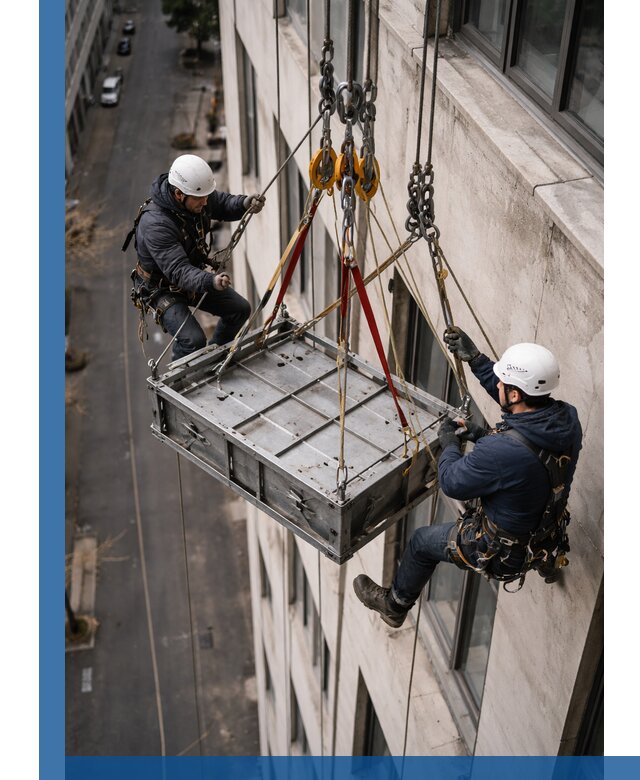 Спуск и подъем грузов по фасаду в Серпухове для зданий