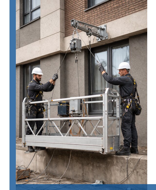 Монтаж и подъем фасадной люльки в Серпухове с гарантией безопасности