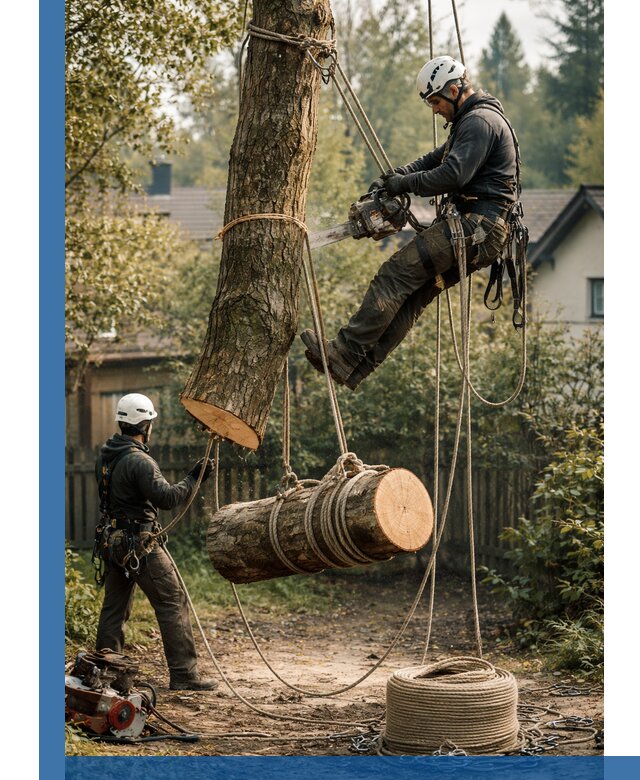 Валка деревьев частями в Серпухове, безопасно и аккуратно