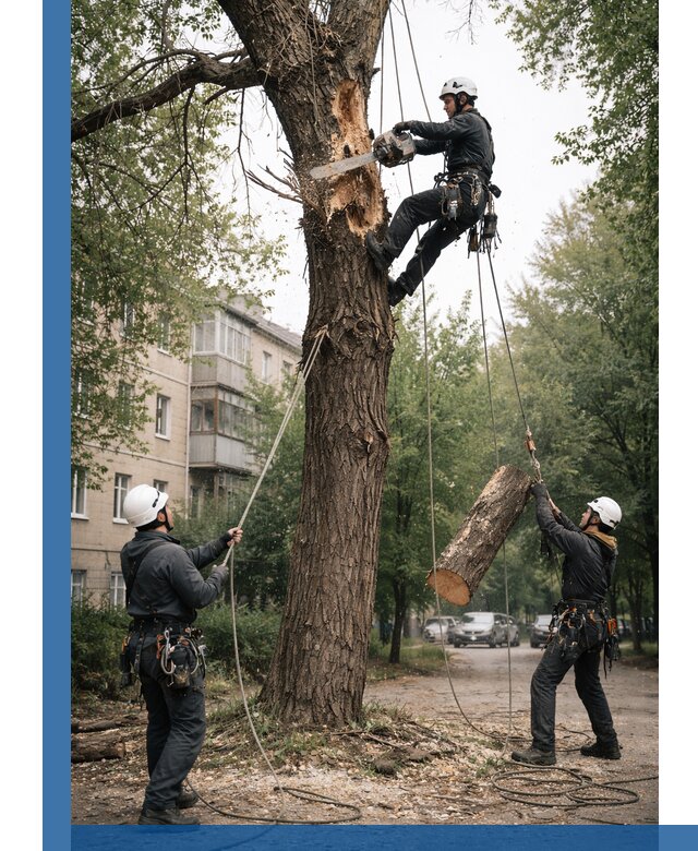Срочное удаление аварийных деревьев в Серпухове с гарантией безопасности