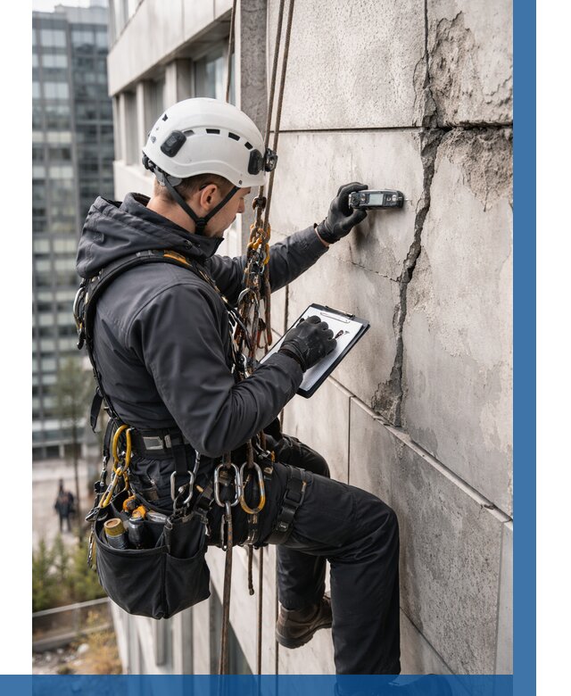 Обследование фасада альпинистами в Серпухове от 122 р. | ВЫСОТНИК-Срп