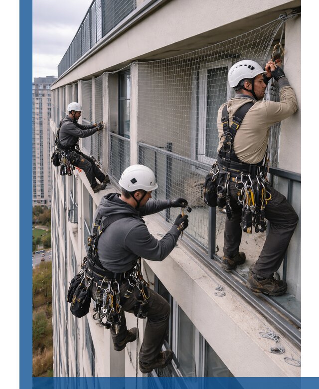 Профессиональный монтаж защитной сетки от птиц в Серпухове